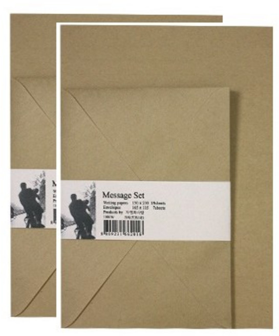 미네끄네 내마음을 담는 편지지 크라프트지 고급지, 크라프트무지대, 2개