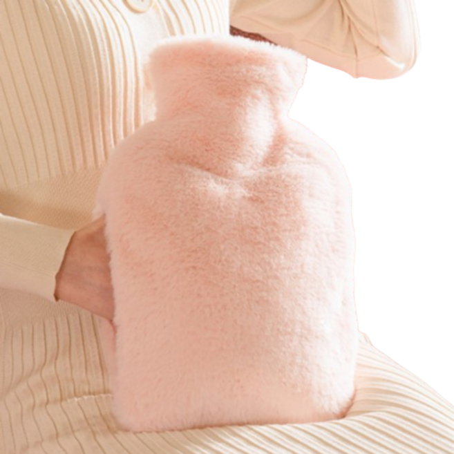 만만템 물주머니 2L 주머니형 커버포함 보온 보냉 핫팩 찜질, 핑크 커버 세트