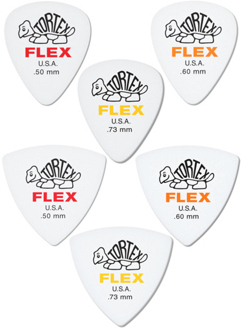 던롭피크 톨텍스 플렉스 피크 0.5mm 0.6mm 0.73mm 두께 Dunlop TORTEX FLEX PICK, 스탠다드(눈물형) 0.6mm