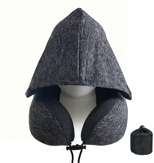 Purebit 후드 기내용 목베개