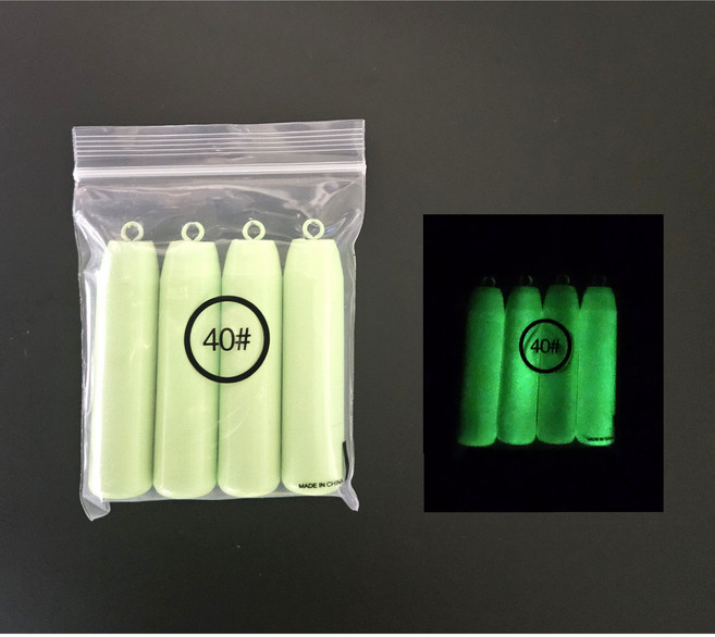 연피싱 긴고리추 야광봉돌 30호 40호 50호 문어 갑오징어 쭈꾸미 다운샷 낚시, 1개, 4개입