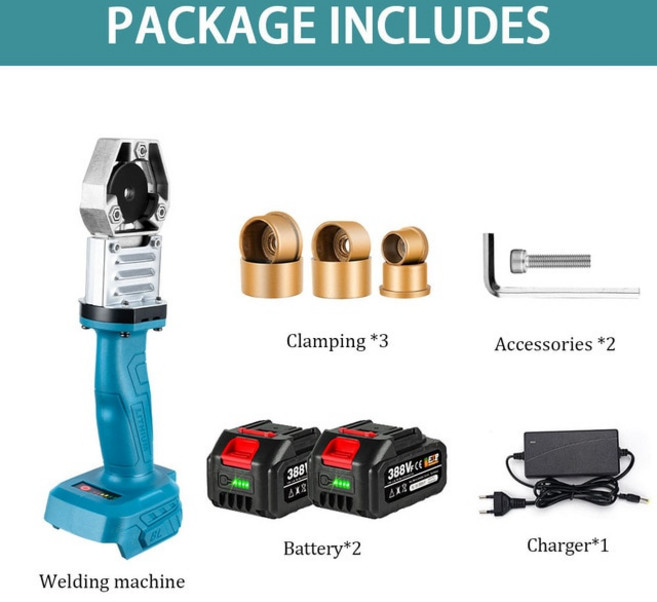 무선 PE PPR 수도관 용융 플라스틱 용접기 납땜 장치 충전식 핫 멜트 340 °, 01 2 Battery Type A, 1.2 Battery Type A