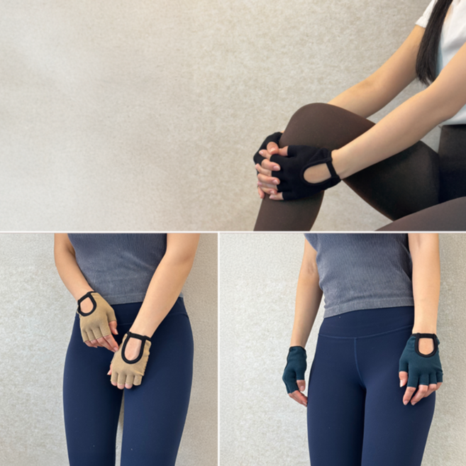 필라테스 장갑(서클러), 1세트, 블랙