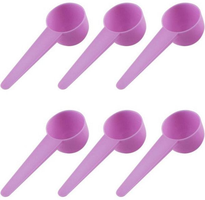 플라스틱 스쿱 6팩 바닥 구멍이 있는 계량 스푼 20ml 커피용 스푼 단백질 분유(핑크색), Pink
