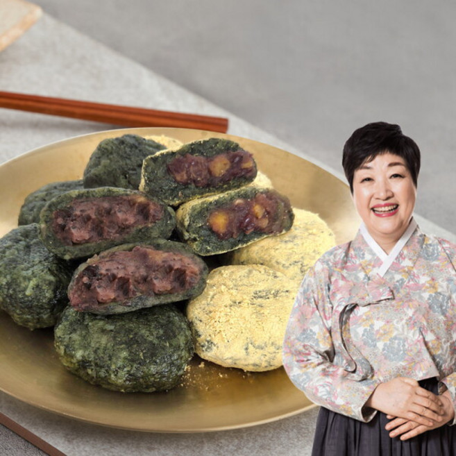 [한복선] 제주쑥 찹쌀떡 총 50개 (견과 찹쌀떡 25개+밥알 찹쌀떡 25개), 1세트, 2.5kg