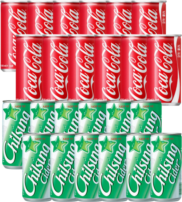 코카콜라 190ml 30입 + 칠성사이다190ml 30입, 60개