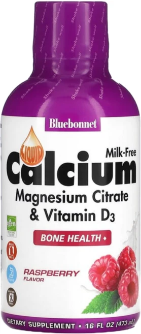 블루보넷뉴트리션 액상 칼슘 마그네슘시트레이트 비타민D3 라즈베리 맛 473ml, 1개 - 쿠팡