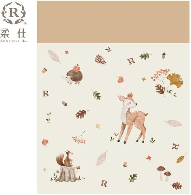 【Roaze 柔仕】雙面雲朵涼被 (親子款), 小鹿漫步,小(110*75cm)