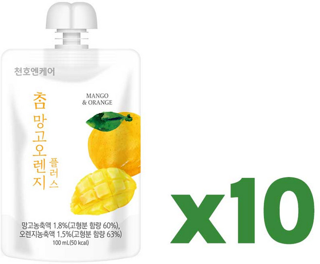 천호엔케어 참망고오렌지플러스 건강주스, 10개, 100ml