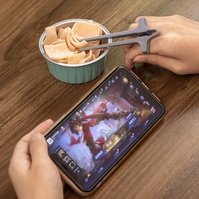 게이밍젓가락 게임젓가락 손가락젓가락 피씨방 컴퓨터 과자 집게 블랙, 1개