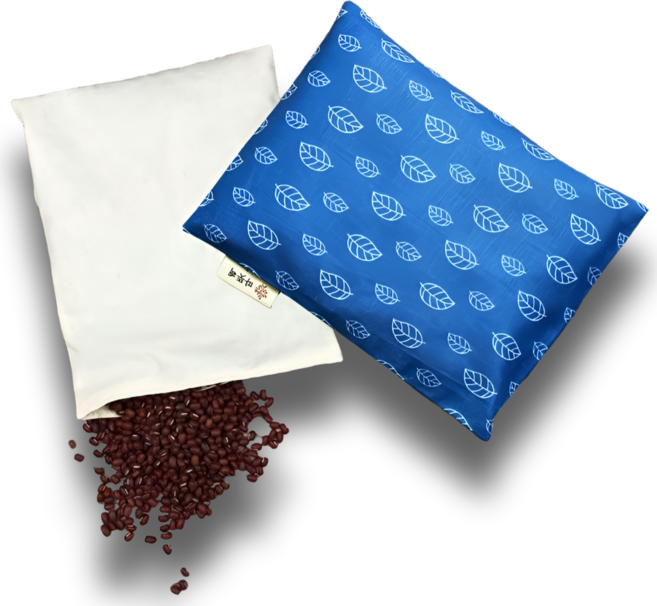 [따뜻팩] 국산 100% 팥 복부 어깨 찜질 팩 + 순면 커버 세트 제작 블루, 1세트