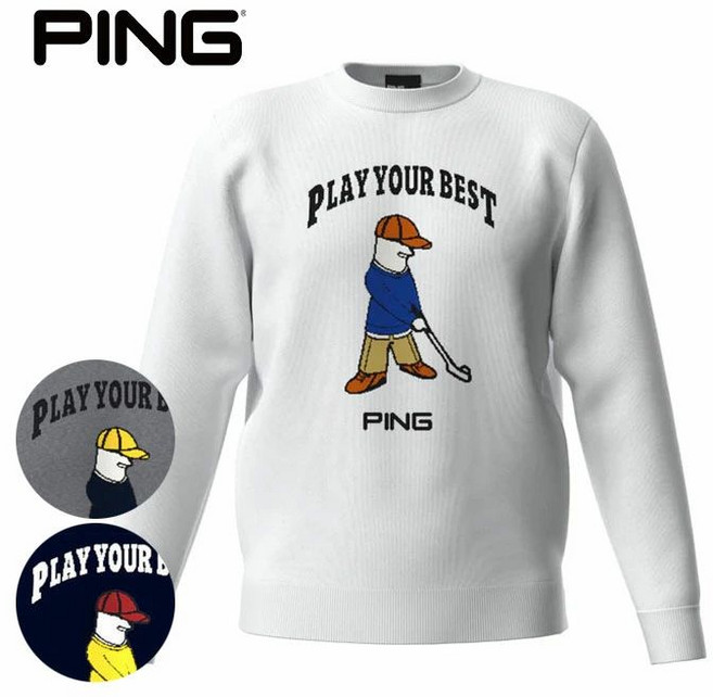 PING 자카드 크루넥 니트 미스터 핑 남성용 2026년 6215270902