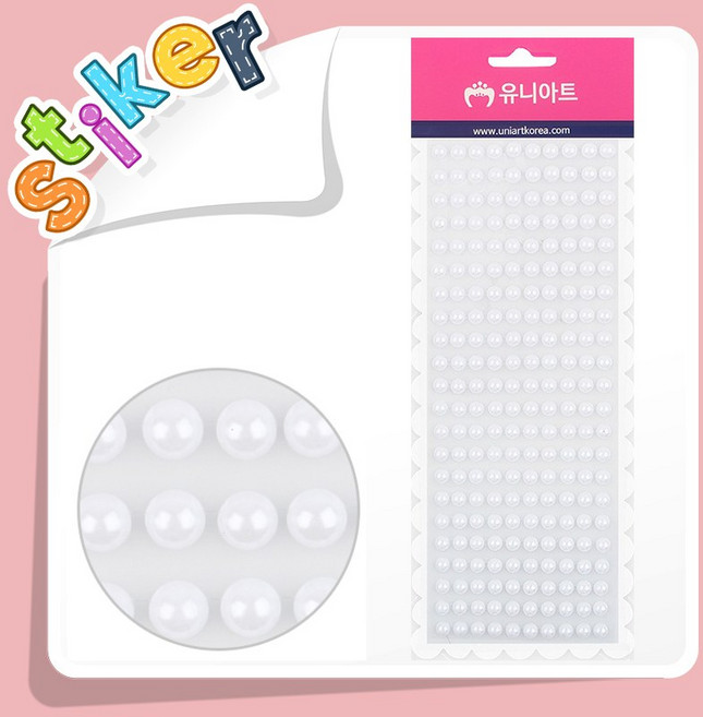 꾸미기 DIY 재료 스티커 6 / 유니아트 비즈스티커 105종 다꾸 다이어리 DIY 미술재료, 1개, 비즈스티커 64번