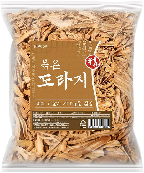 건강중심 국산 볶은 도라지 차, 1개, 500g