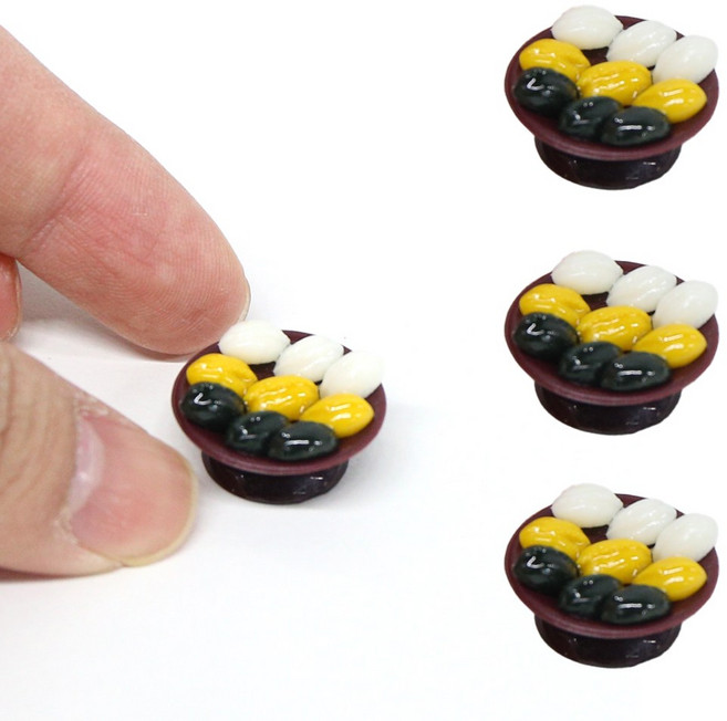 납골당 꾸미기 미니어쳐 단품 제사 음식 소품 수공예 제사상 밥상 상차림 장식, [제사음식,소품]송편