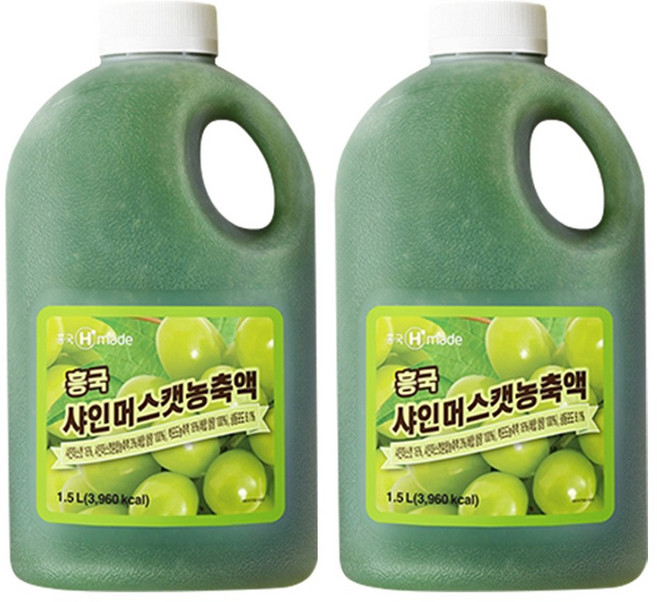 흥국 샤인머스캣 농축액 1.5L, 2개