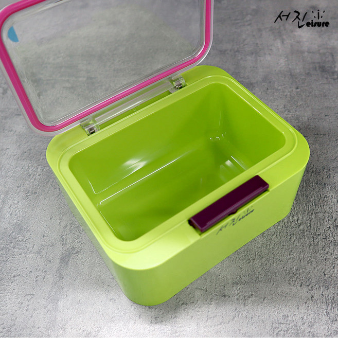 서진레저 붕어도시락 원터치 떡밥 지렁이 케이스, 1개, 그린