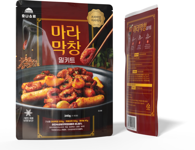호나 돼지 대구 양념 마라막창 밀키트 (막창 + 떡 + 통마늘 포함), 4개, 340g