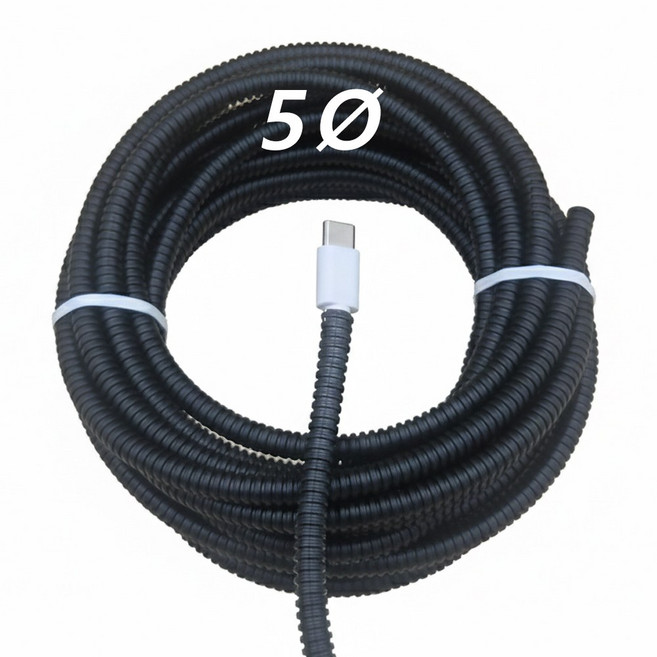 이음케이블 국산 CD관 콜게이트튜브 가름형 반려동물보호튜브 강아지 고양이전선 전선보호튜브 케이블정리 전기선 배선 자동차배선 절연주름관 (전기절연테이프 사은품), 5파이, 1개, 블랙(5미터)