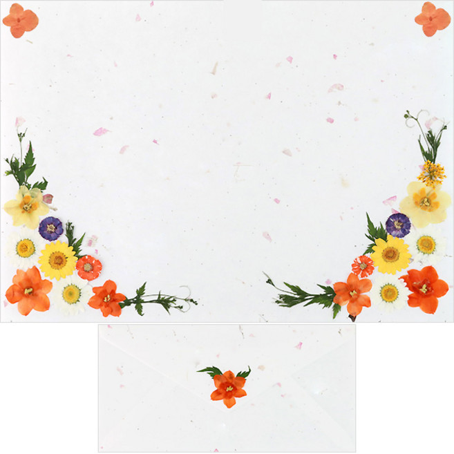 꽃심 예단편지 압화편지 압화예단편지 완제품 편지지세트, 1.완제품-청순퍼플