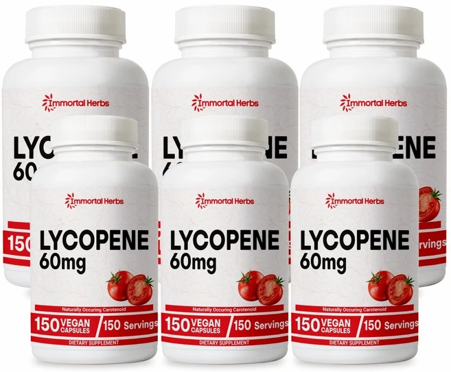 Immortal Herbs 항산화 건강 리코펜 토마토 추출물 60mg 이중 농도 한 보충제, 6개, 150정 - 쿠팡