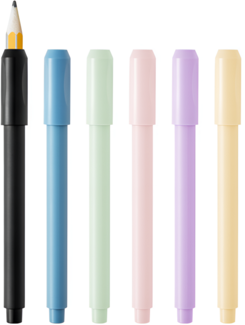 펴나나다 6색 플라스틱 몽당연필 연장 홀더, 1세트, 혼합색상