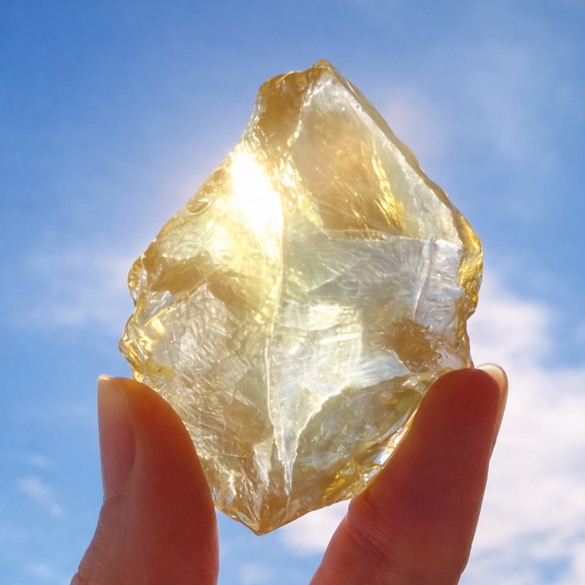 黃水晶 原礦石 太陽神經叢 臍輪, 1個, 中