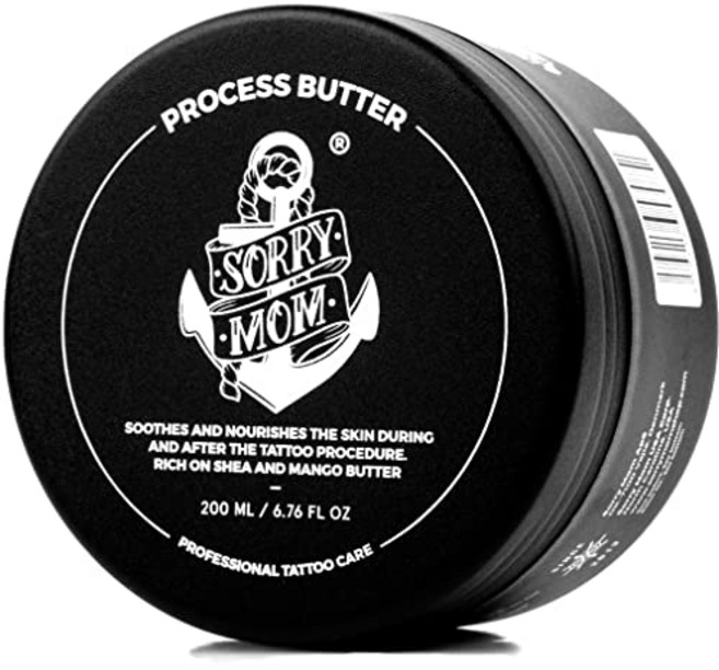 Sorry Mom Tattoo Butter - 수딩 타투 밤 - 문신 글라이드 처리 전 도중 및 애프터케어 - 문신 연고 및 애프터케어 문신 크림 - 문신 힐링 크림 - 문신 미백제 6.76온스, 200ml
