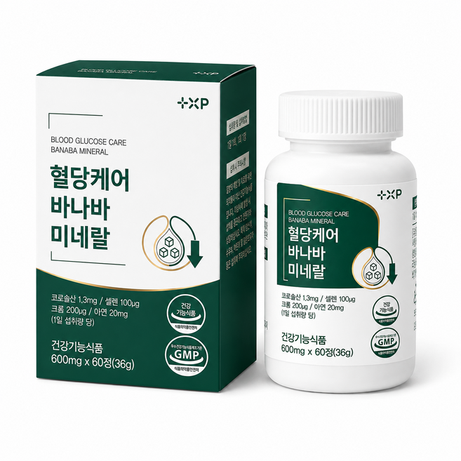 식후 혈당 케어 혈당스파이크 관리 조절 바나바 미네랄 셀렌 크롬 아연 영양제 보조제, 1개, 60회분
