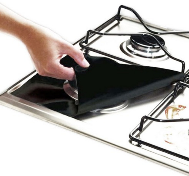 영그린 가스레인지 커버, 블랙, 4개입