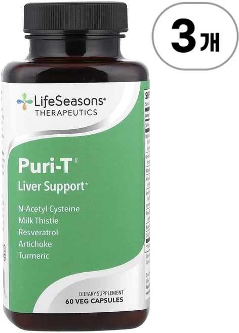 라이프시즌스 퓨리-T 리버 서포트 (간 서포트) LifeSeasons Puri-T® Liver Support 60정, 3개 - 쿠팡