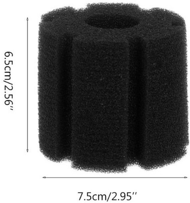 블랙 수족관 스폰지 롤 미디어 폼 커버 개 프리 물고기 액세서리 필터 교체용, 6.5cm 4Pcs