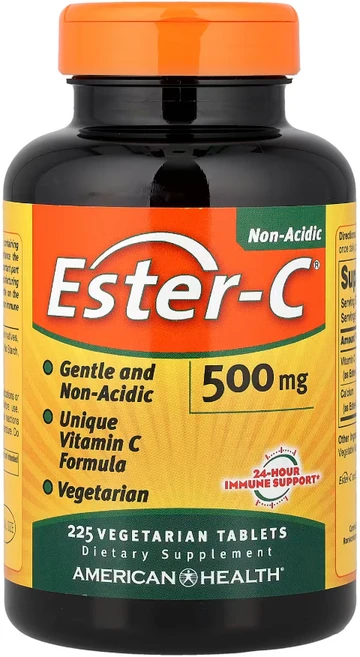 아메리칸헬스 에스터-C 500mg 시트러스 바이오플라보노이드 베지테리안 타블렛, 225정, 1개 - 쿠팡