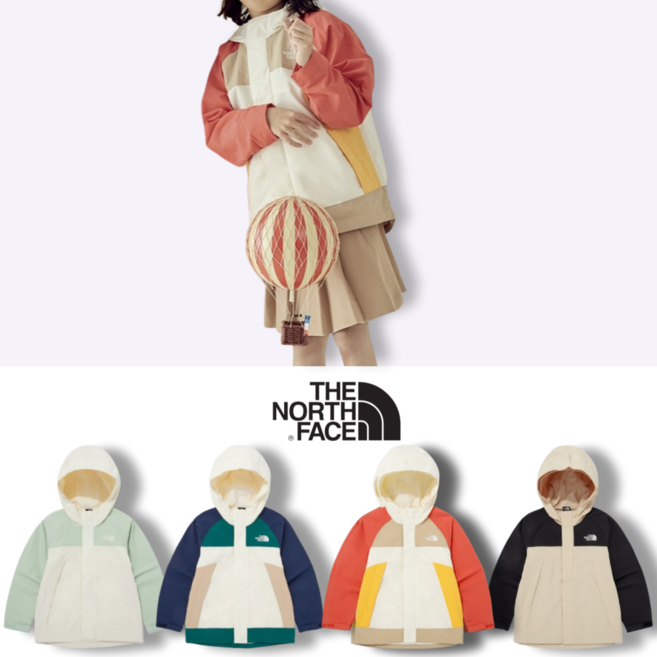 국내매장판 노스페이스 키즈 후드 바람막이 남아 여아 간절기 점퍼 일상 아웃도어 아우터