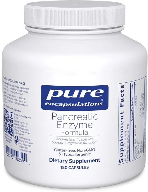 퓨어인캡슐레이션 판크레아틱 엔자임 췌장효소 180정, 1개 - 쿠팡