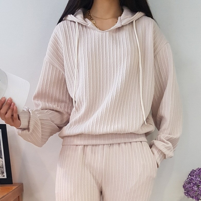 상상그이상 여성용 국내제작 마가린 후드 부드러운 와플소재 부담없이 입기 좋은 베이직컬러 편안한 스판혼방 꾸안꾸 후드티셔츠