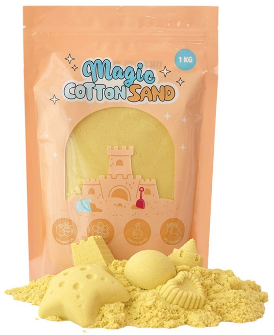 따블리에 매직 코튼 샌드 모래놀이, 1개, 1kg, 옐로