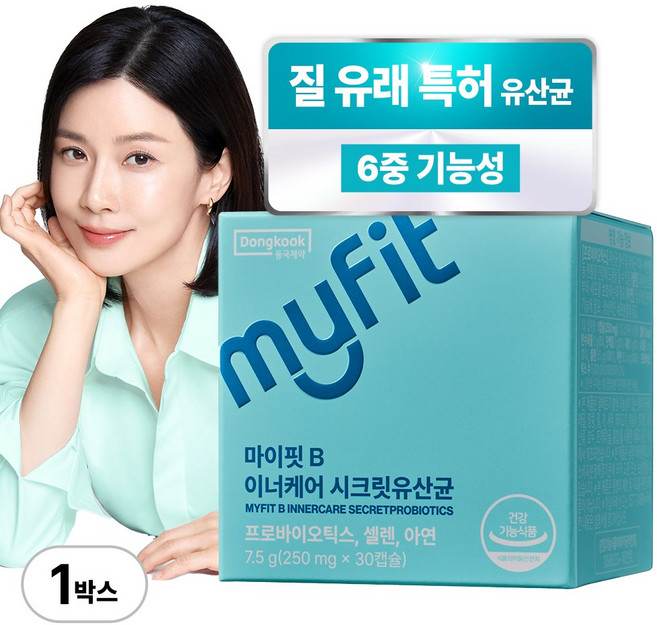 동국제약 마이핏B 이너케어 시크릿 유산균 7.5g, 30정, 1개