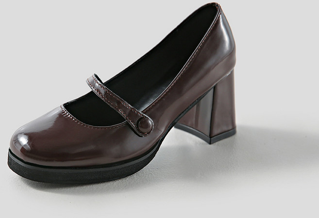 리시아 스퀘어 메리제인 에나멜 로퍼힐(7cm)