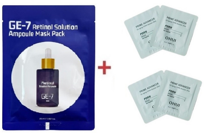 GE7 레티놀 에코 마스크/프라임 어드밴서 디에이징 피디알엔 부스터 샷60매, 60개, 1g