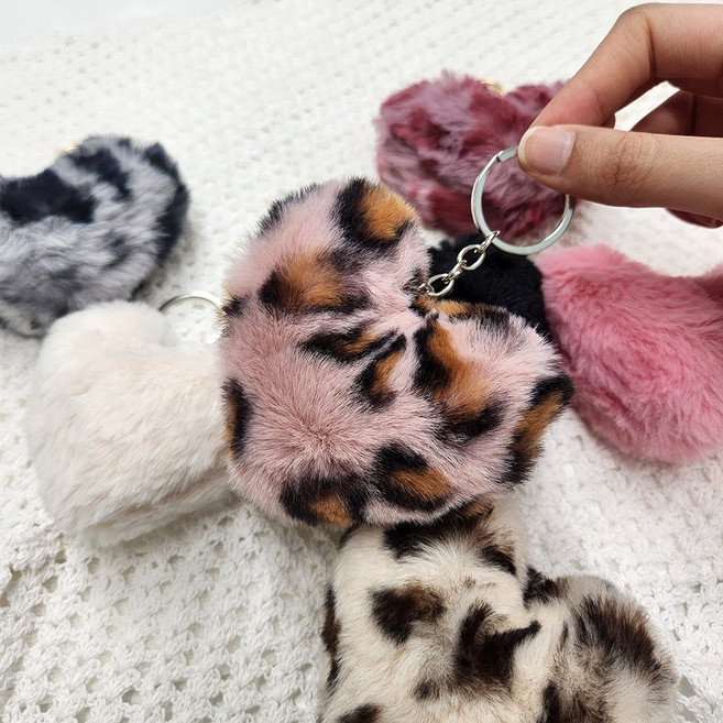 갸루 하트 폼폼 퍼 쿠션 키링 키홀더 (7color)