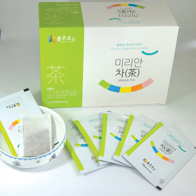 좋은효소 파비스 미리안차 60포 한박스-수분공급 노폐물배출 마테차 허브 결명자 구기자 현미 침출차 오가피, 120g, 1박스, 2g