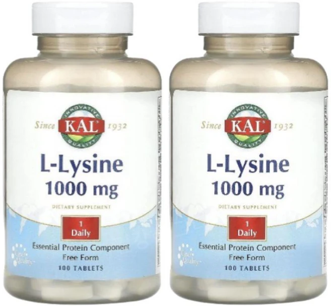 Kal L-리신 1000mg 타블렛, 2개, 100정 - 쿠팡
