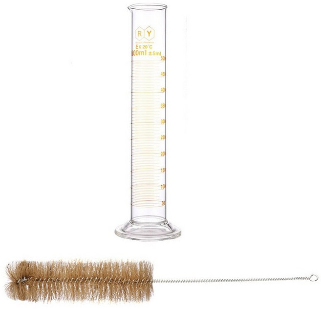 500ml 유리 눈금 실린더 계량 병 단일 저울 청소 브러시500ml-1, 5-100ml-4