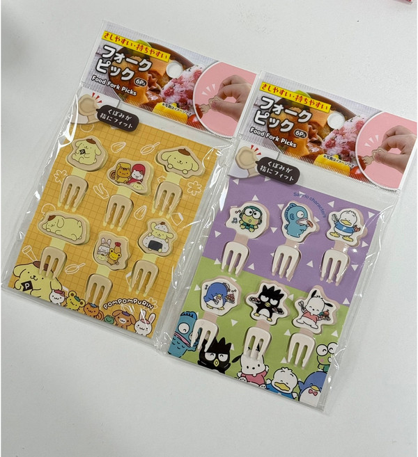 산리오 폼폼푸린 포차코 배드바츠마루 턱시도샘 한교동 페클 케로피 포크픽 데코픽 도시락 꾸미기, 2세트, 혼합