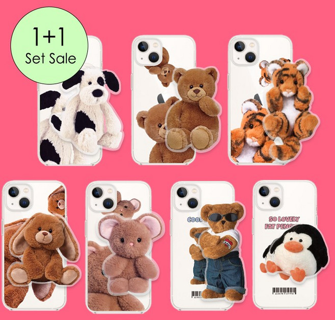 블링블링케이스 베스트 키치토이 디자인 갤럭시A시리즈 그립톡 세트 케이스