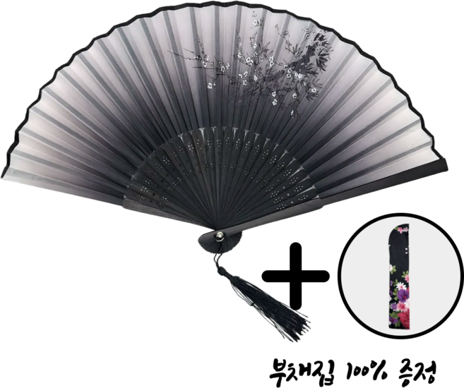 [패션의완성] 실크 접이식 대나무 부채 외국인선물, 1개, 06. 침묵 속 아찔하게 피어나