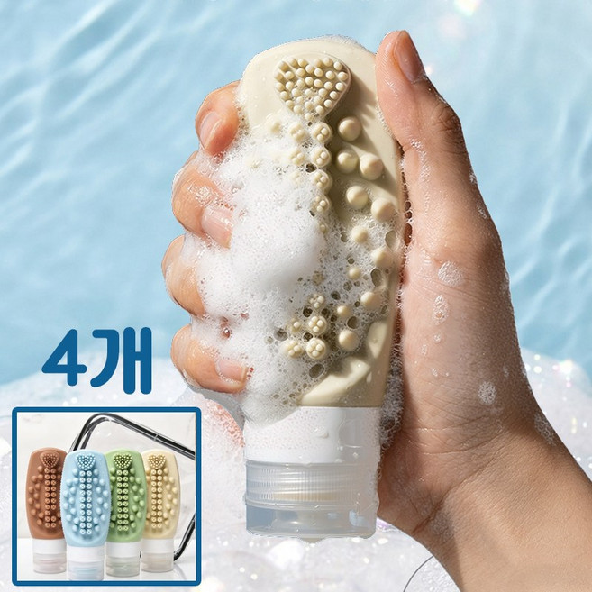 쬬린 여행용 실리콘 샴푸 공병, 1개, 사진색