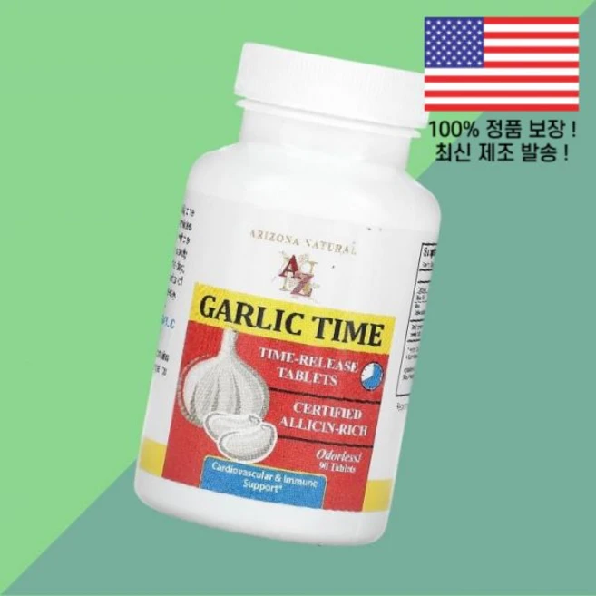 애리조나 내추럴 갈릭 타임 600mg 90정 Arizona Natural Garlic Time 90 Tablets - 쿠팡