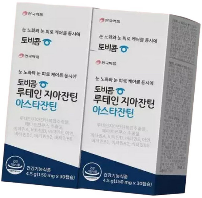 토비콤 안국약품 루테인 지아잔틴 아스타잔틴 루지아 30캡슐 4개 150mg x 4614648, 30정